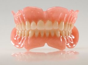 Photo of a pair of cosmetic dentures.